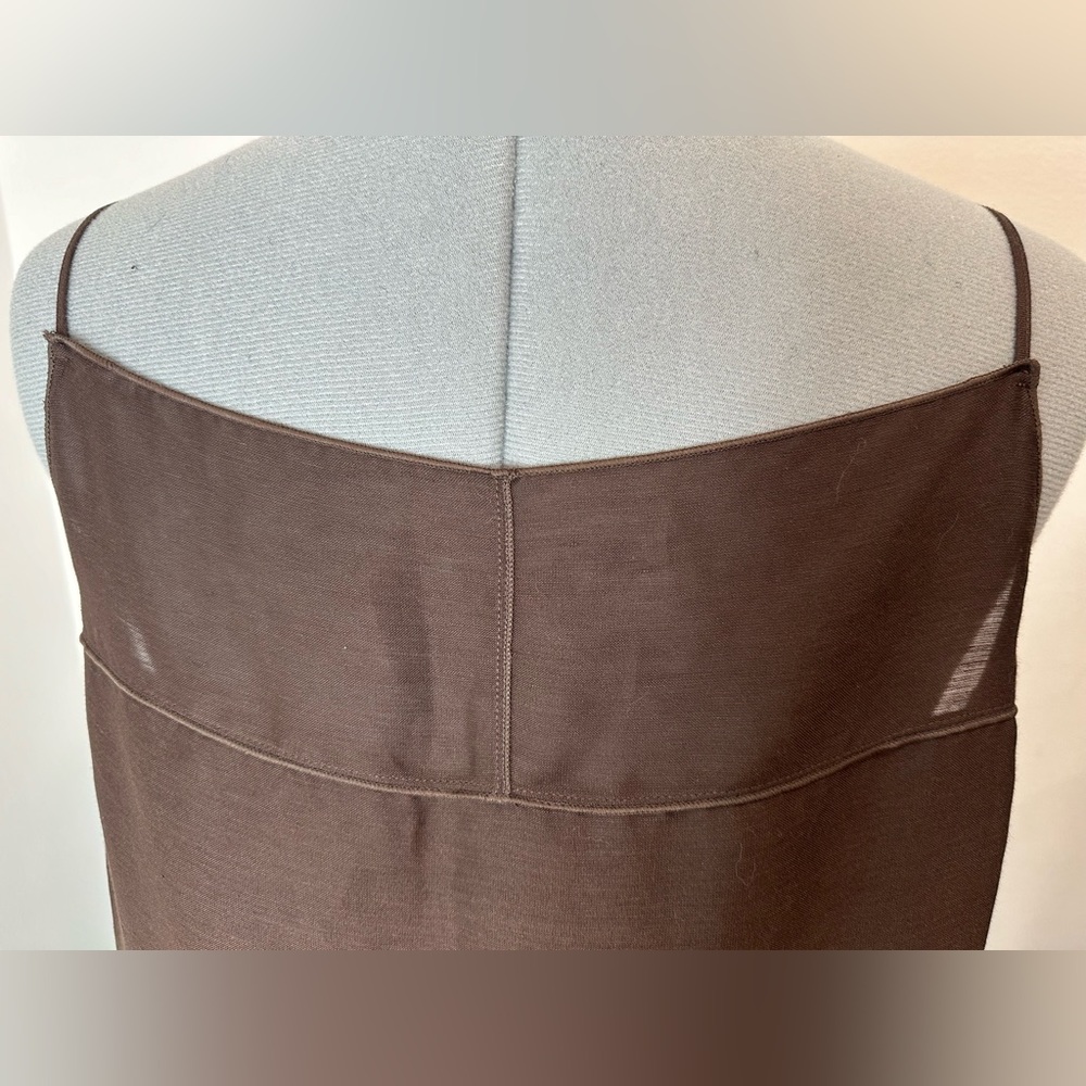 Massimo Dutti Brown Slip Midi Dress - Picture 4 of 14